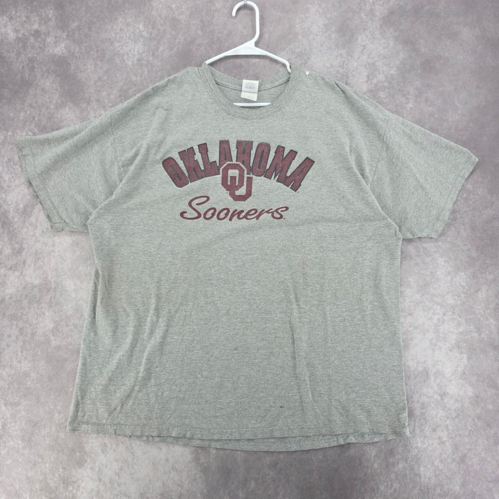 Oklahoma Sooners T-Shirt Mens 2XL Gray Short Sleeve Graphic Tee NCAA